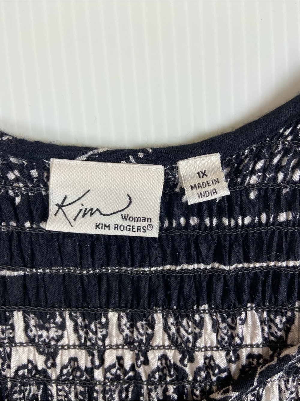 Kim Rogers Woman 1X Paisley Maxi Dress Black White Sleeveless Rayon - Picture 2 of 6